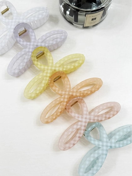 Gingham Infinity Hair Jaw Clip