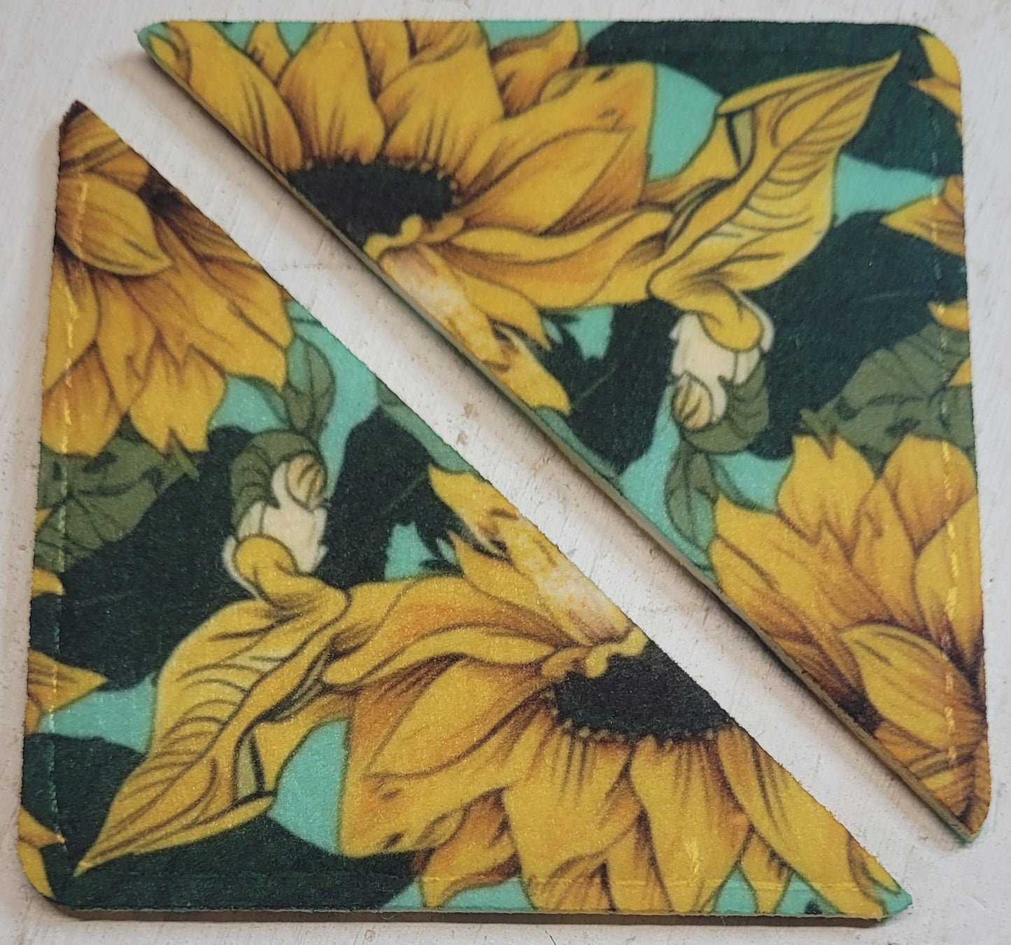 Set Of Two Sunflower & Teal Corner Book Marks