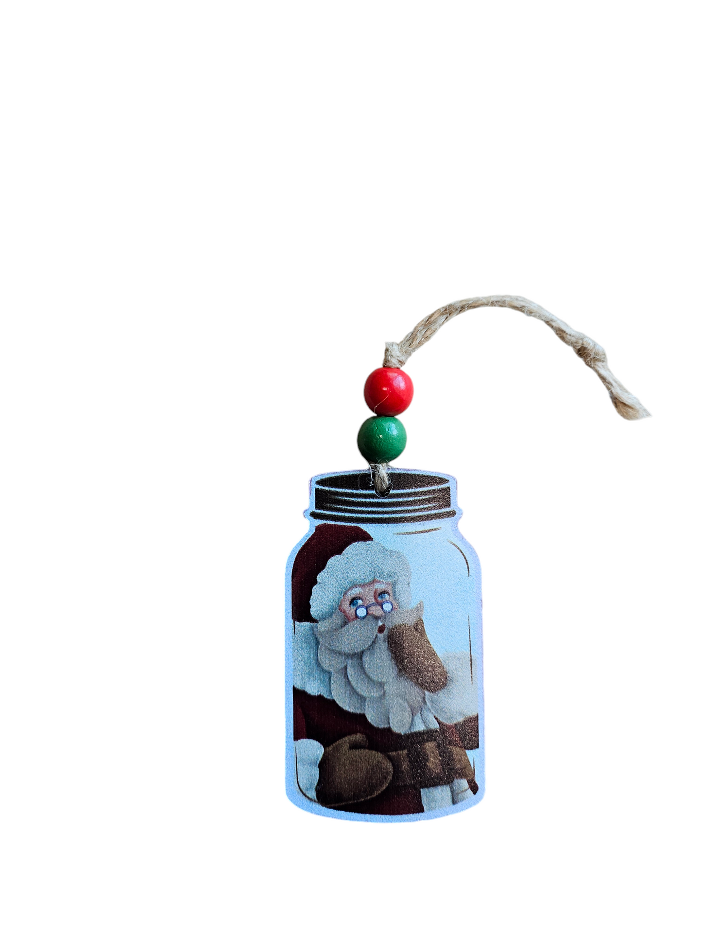 Vintage Santa Mason Jar Ornament