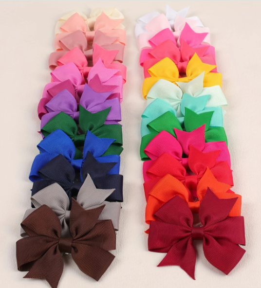 Grosgrain Pinwheel Hair Bow Hair Clip-Assorted Color