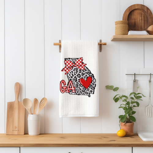 Georgia Animal Print Doodle Print Kitchen Towel