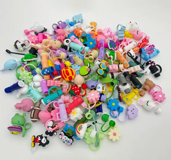 Asst .Boho Straw Toppers For Tumblers