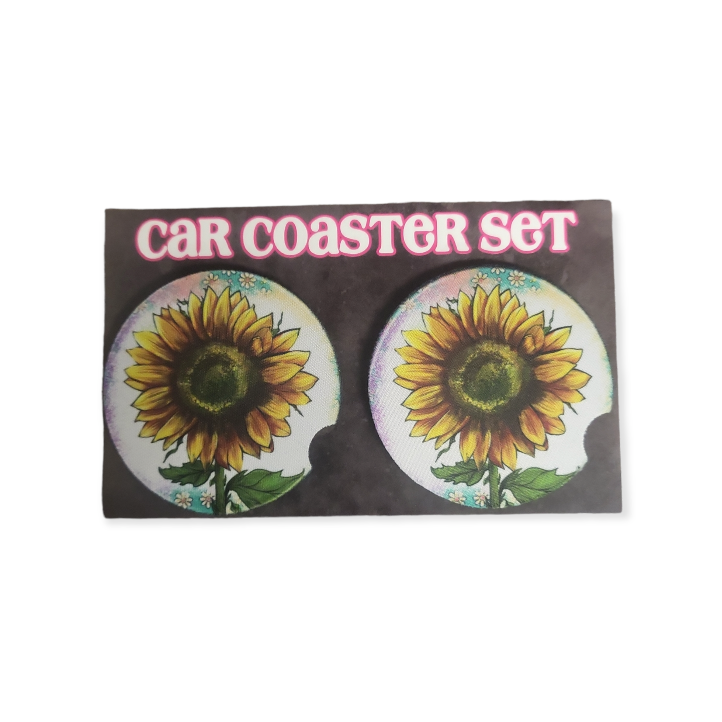 Jumbo Single Stem Sunflower Car Coasters