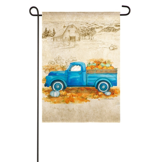 Pumpkin Farm Truck Garden Suede Flag