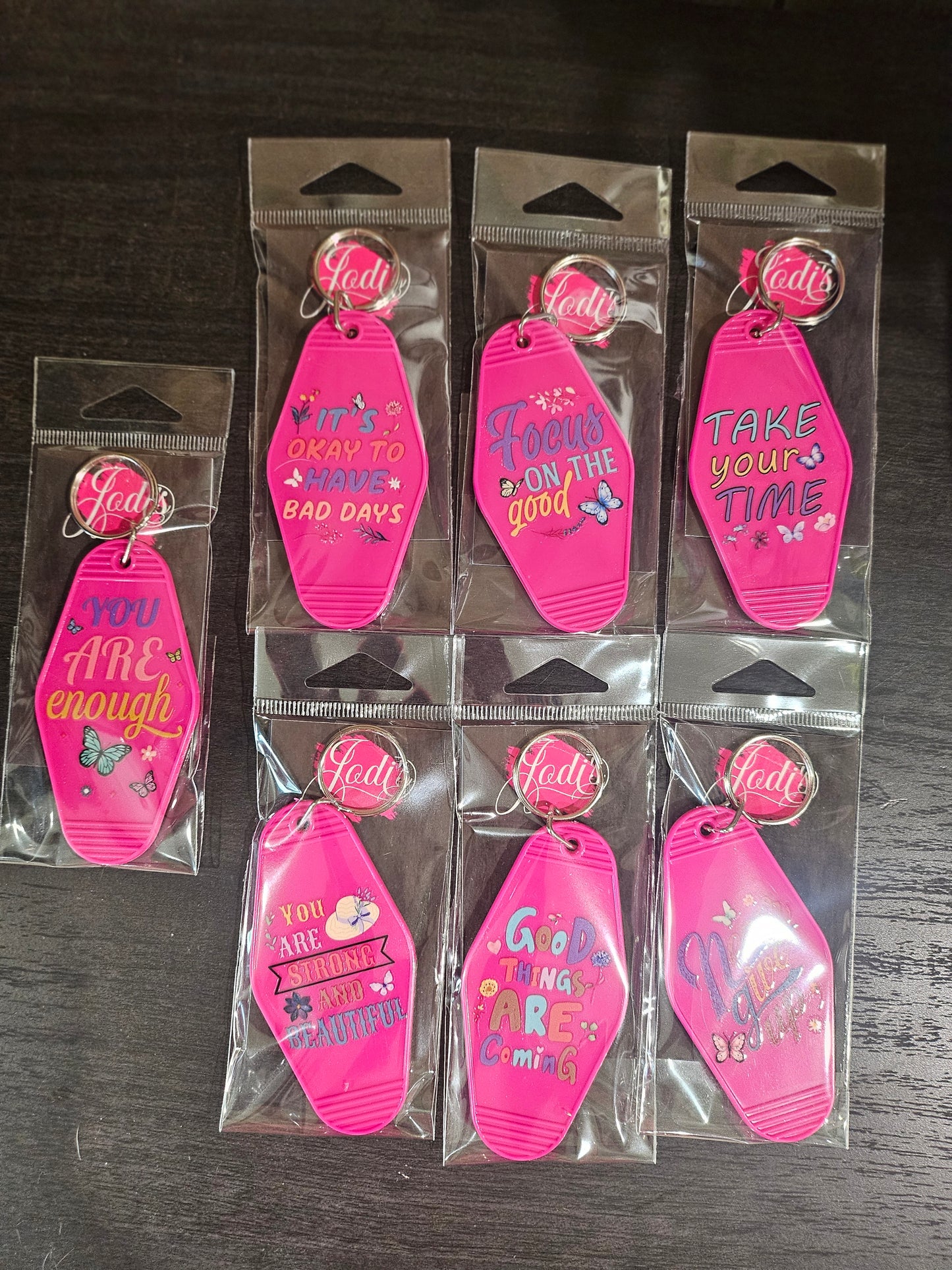 Hot Pink UTV Motel Keychain-Asst. Designs