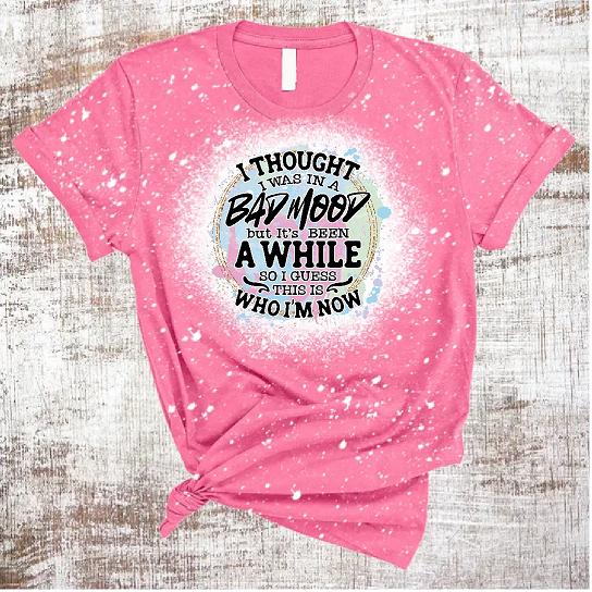 Bad Mood Pink Bleached T-shirt