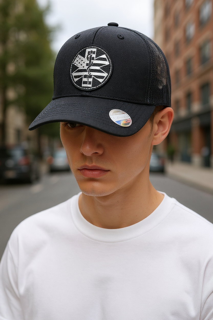 EMS Leather Patch 6 Panel Baseball Cap