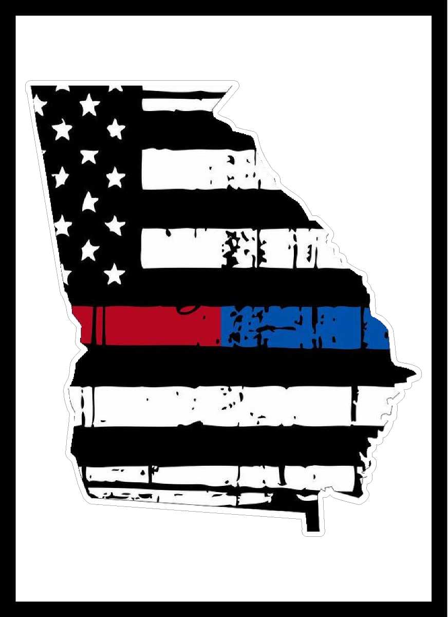 Red/Blueline Georgia Decal
