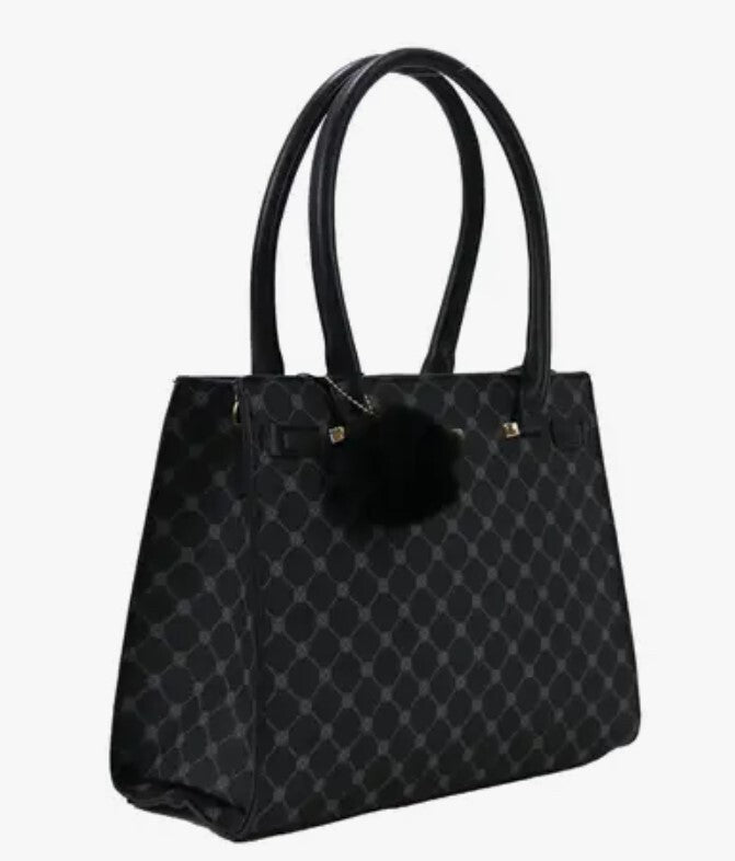 Black Signature Pattern Kelly Handbag