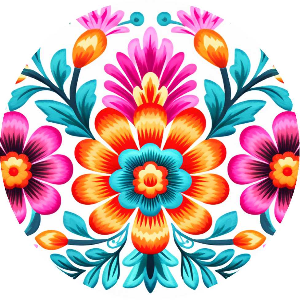 40 Oz. Mexican Flower MDF Sublimation Tumbler Topper