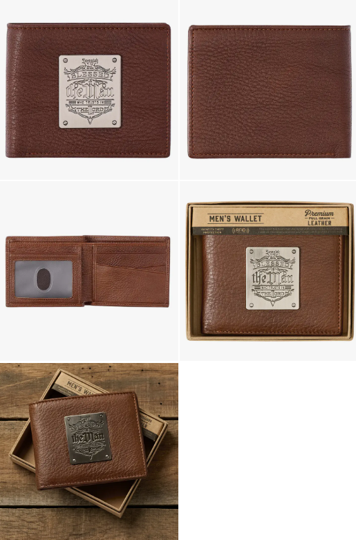 Blessed Is The Man Timber Spice Brown Genuine Leather Wallet - Jeremiah 17:7