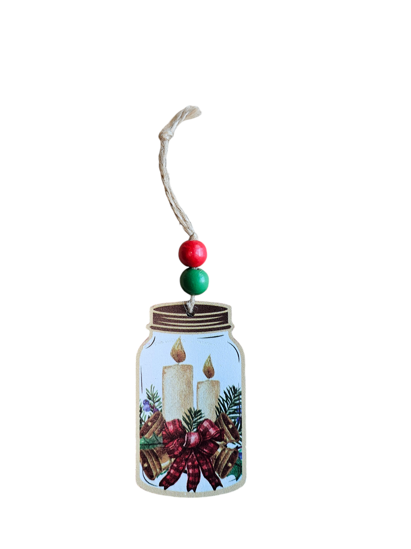 Christmas Candle Mason Jar Ornament
