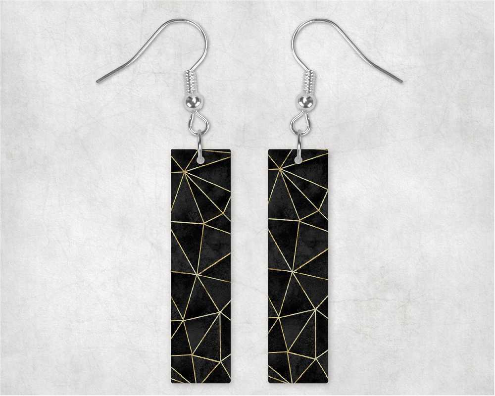Abstract Diamond Bar Earrings