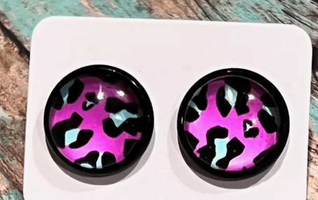 Party Time-Leopard Stud Earrings