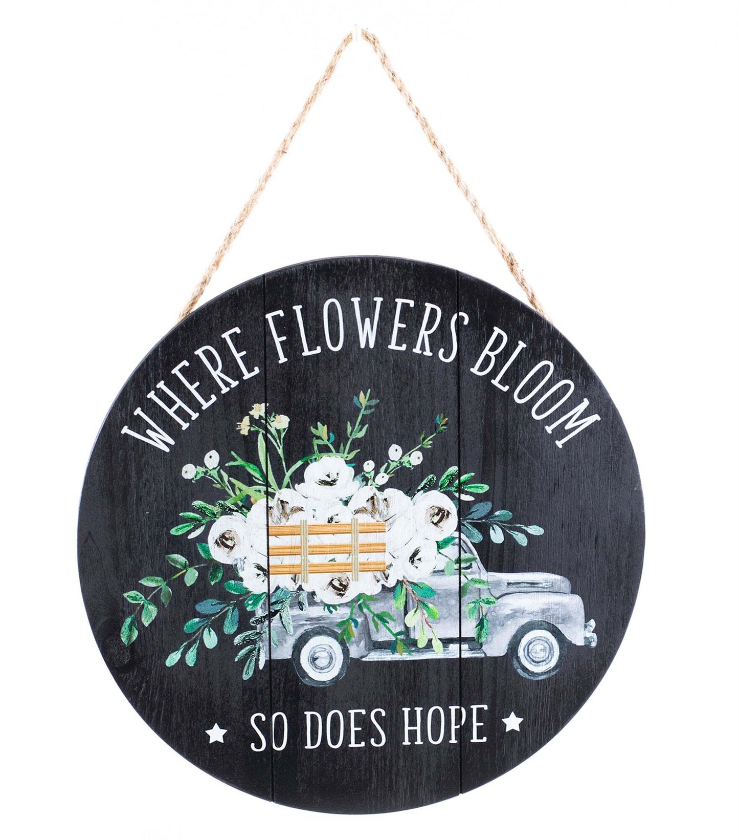 Where Flowers Bloom Round Sign