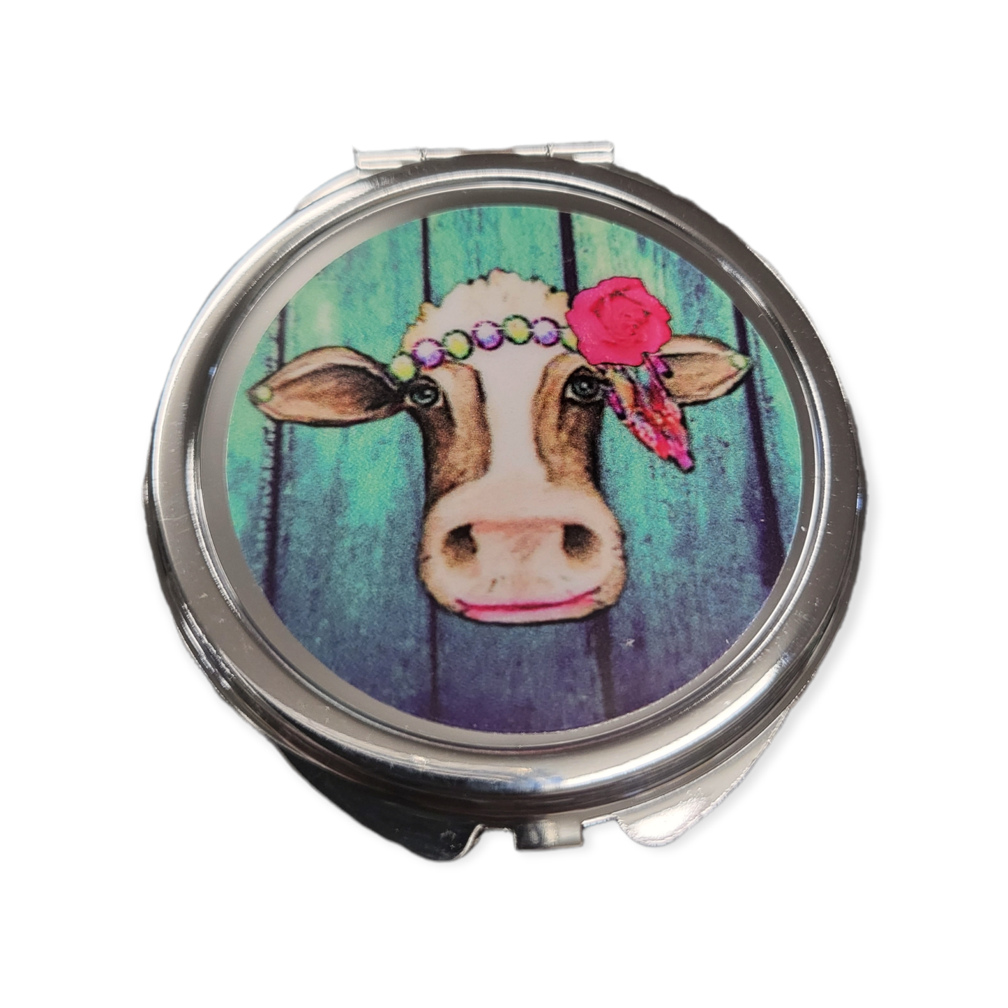 Heifer with Pearls Compact Mirror