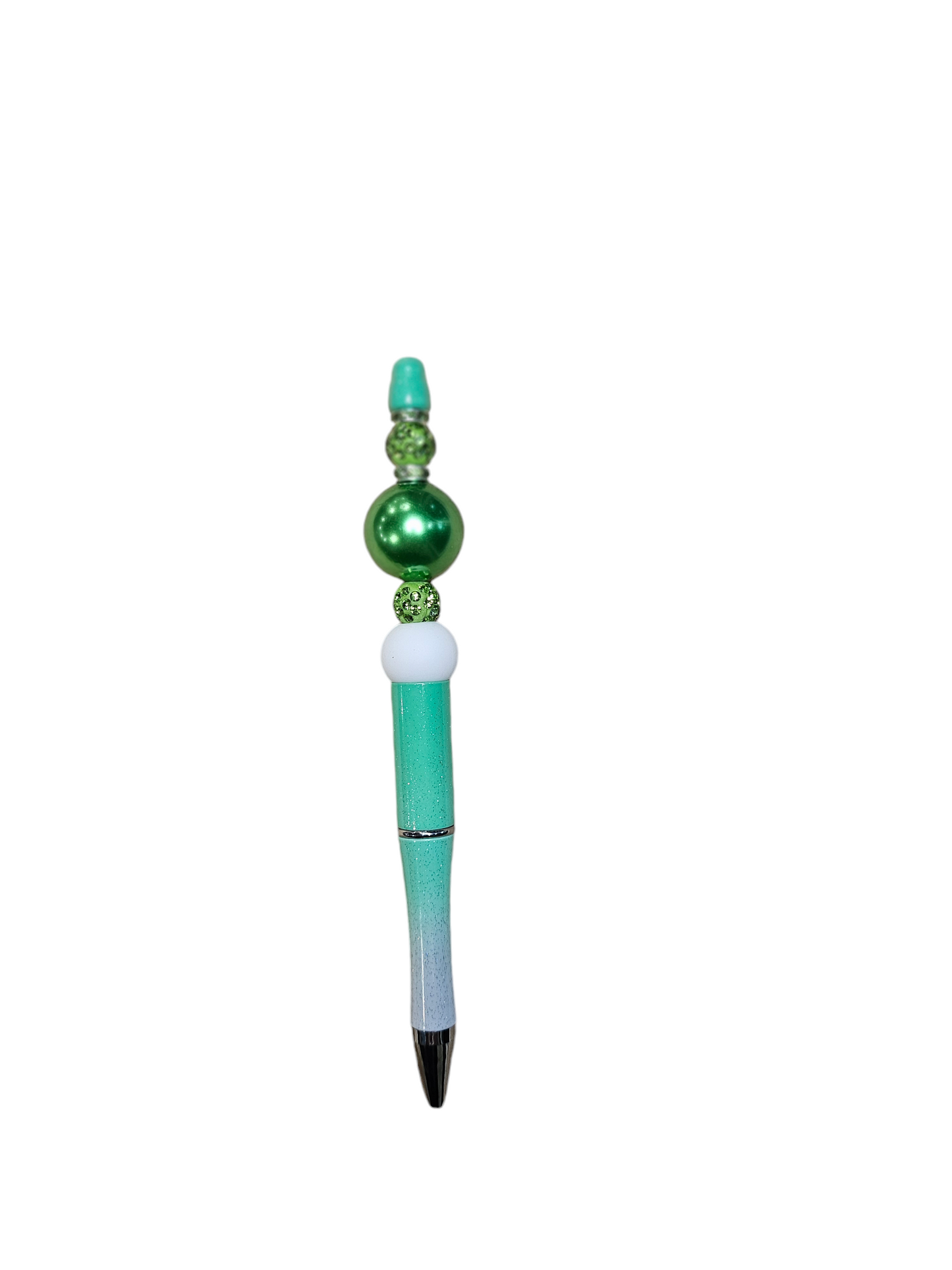 Pearlized Green Beaded Ombre Beaded Pen