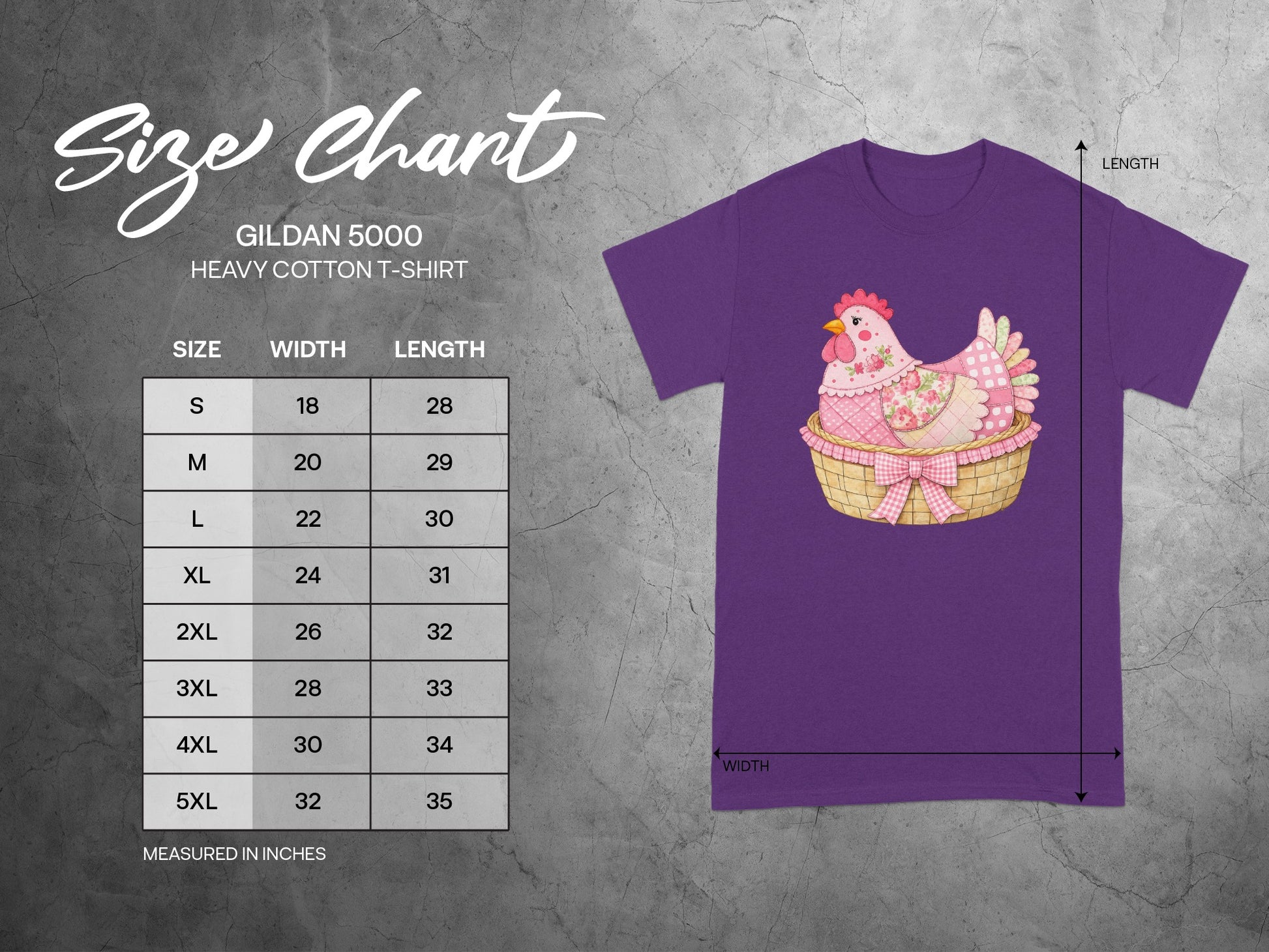 Purple T-Shirt with Chicken in Basket Design Graphic Tee