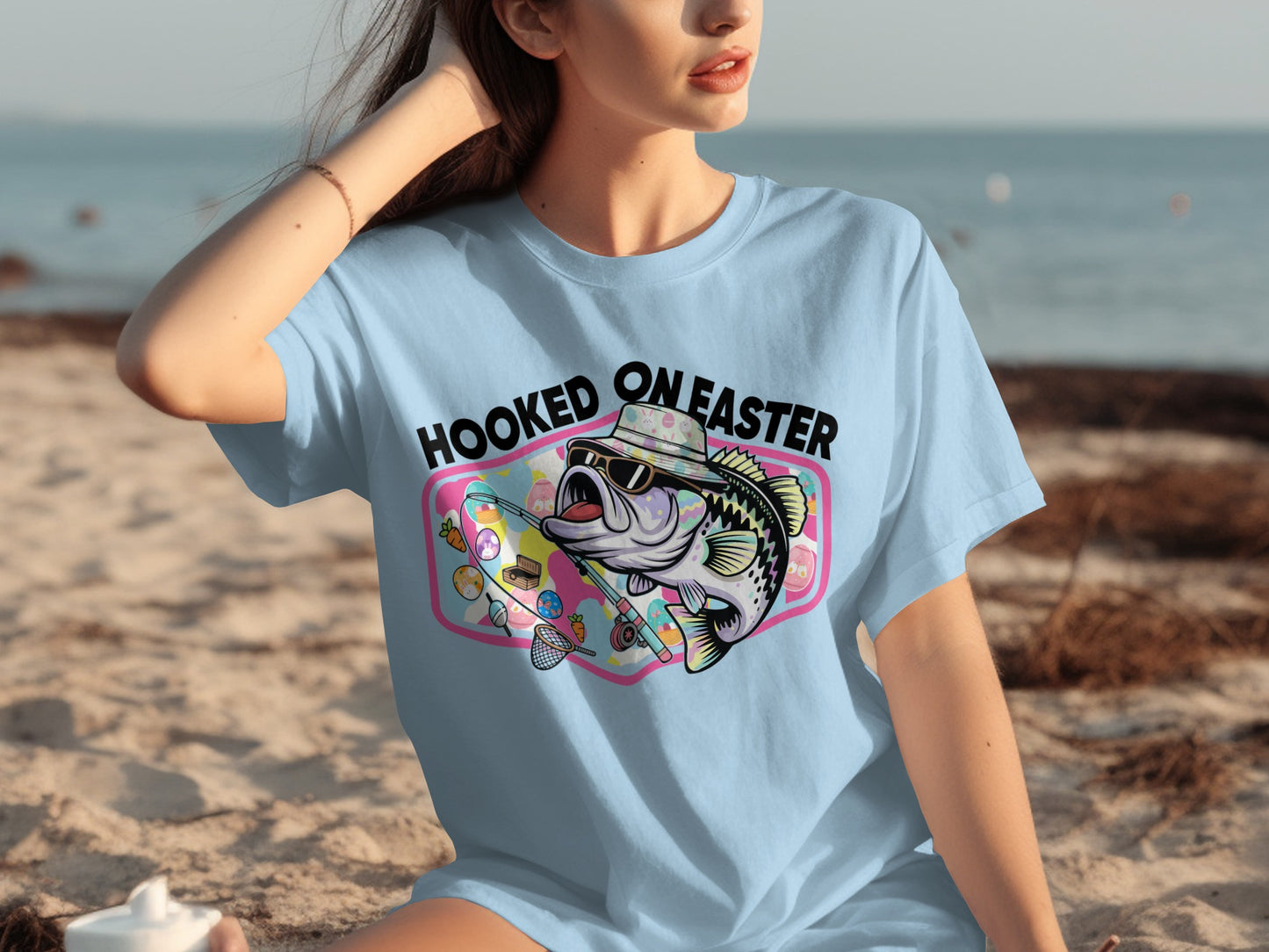 Hooked on Easter Graphic Tee Spring Fishing Apparel