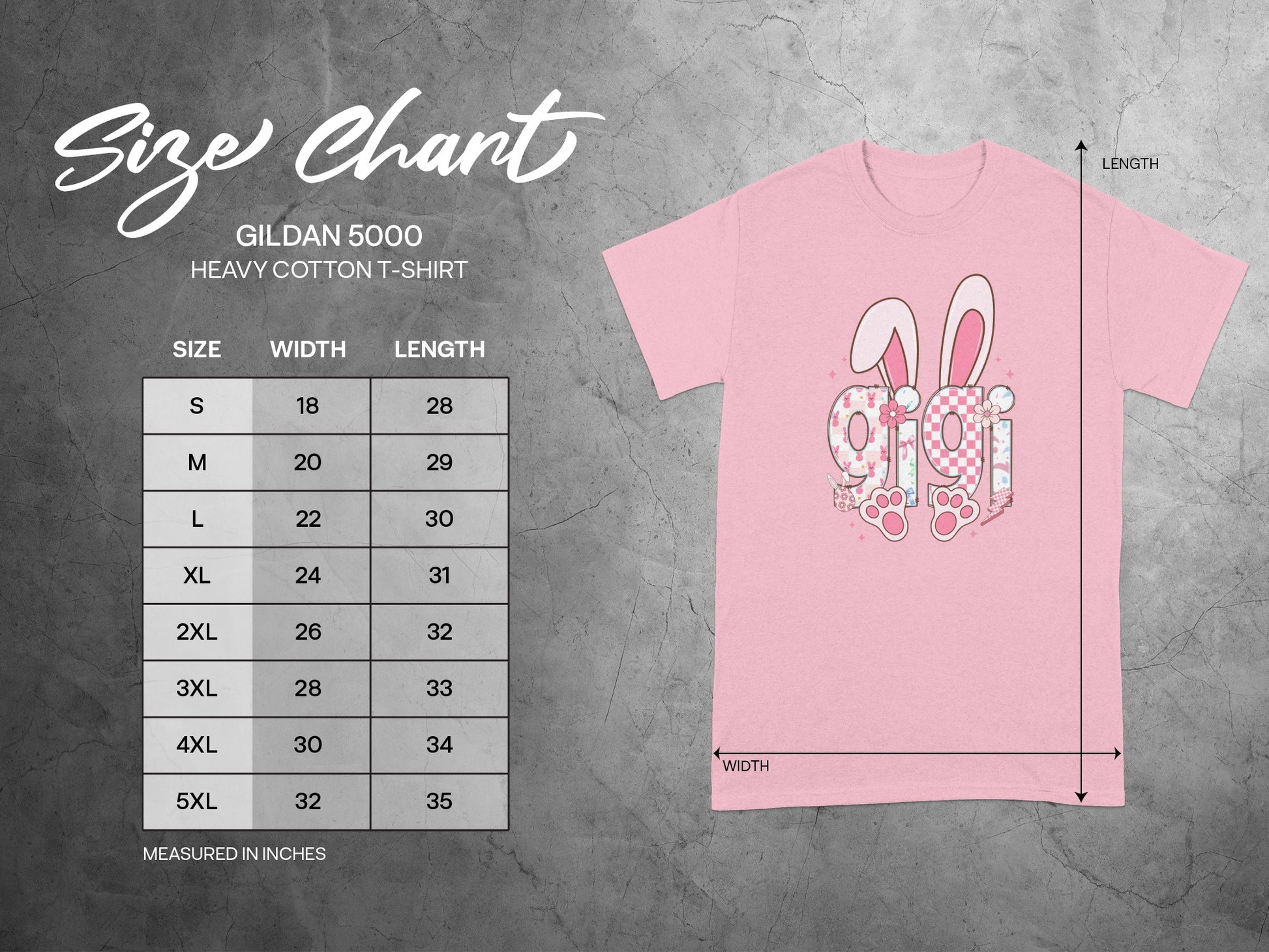 Gildan 5000 Bunny Ears Gigi Heavy Cotton T-Shirt