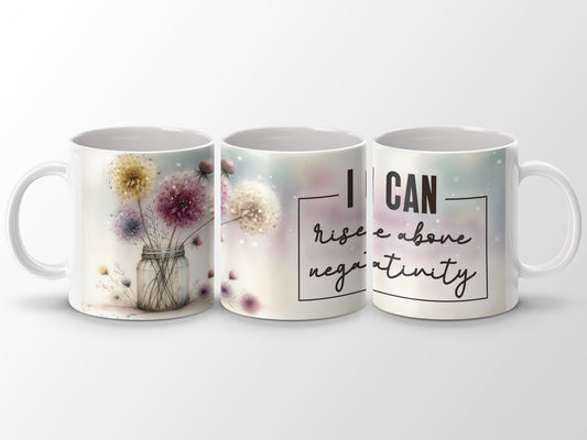 I CAN rise above negativity dandelion jar mug product type
Dandelion
Jar
Flowers
Floral
Inspirational
Motivational
Positivity
Negativity
I Can
Rise Above
Watercolour
Pastel
Botanical
Nature
Mug
Coffee Mug
Tea Cup
Drinkware
Gift
Unique
