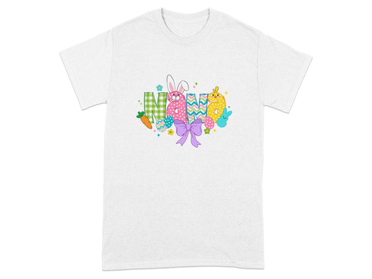 Cute Easter Bunny and Egg Design T-Shirt