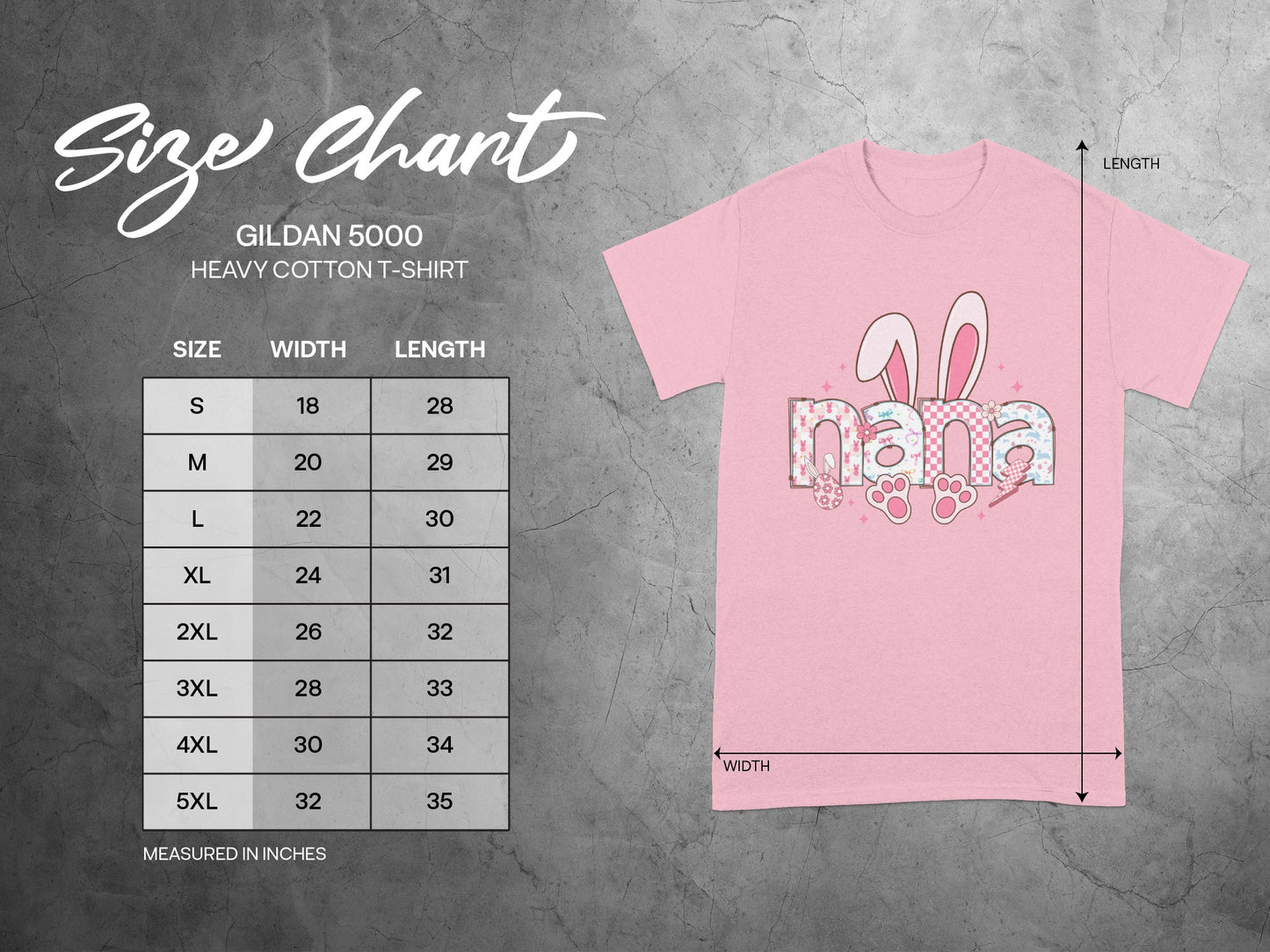 Pink Nana Bunny Ears Paw Prints Graphic T-shirt