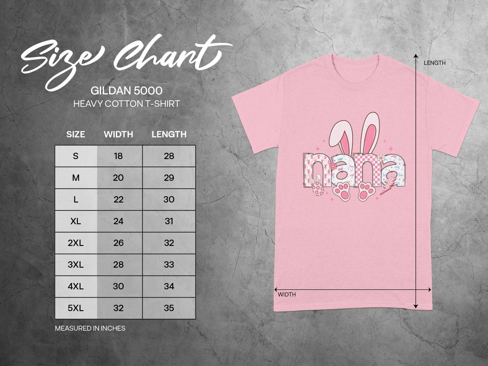 Pink Nana Bunny Ears Paw Prints Graphic T-shirt