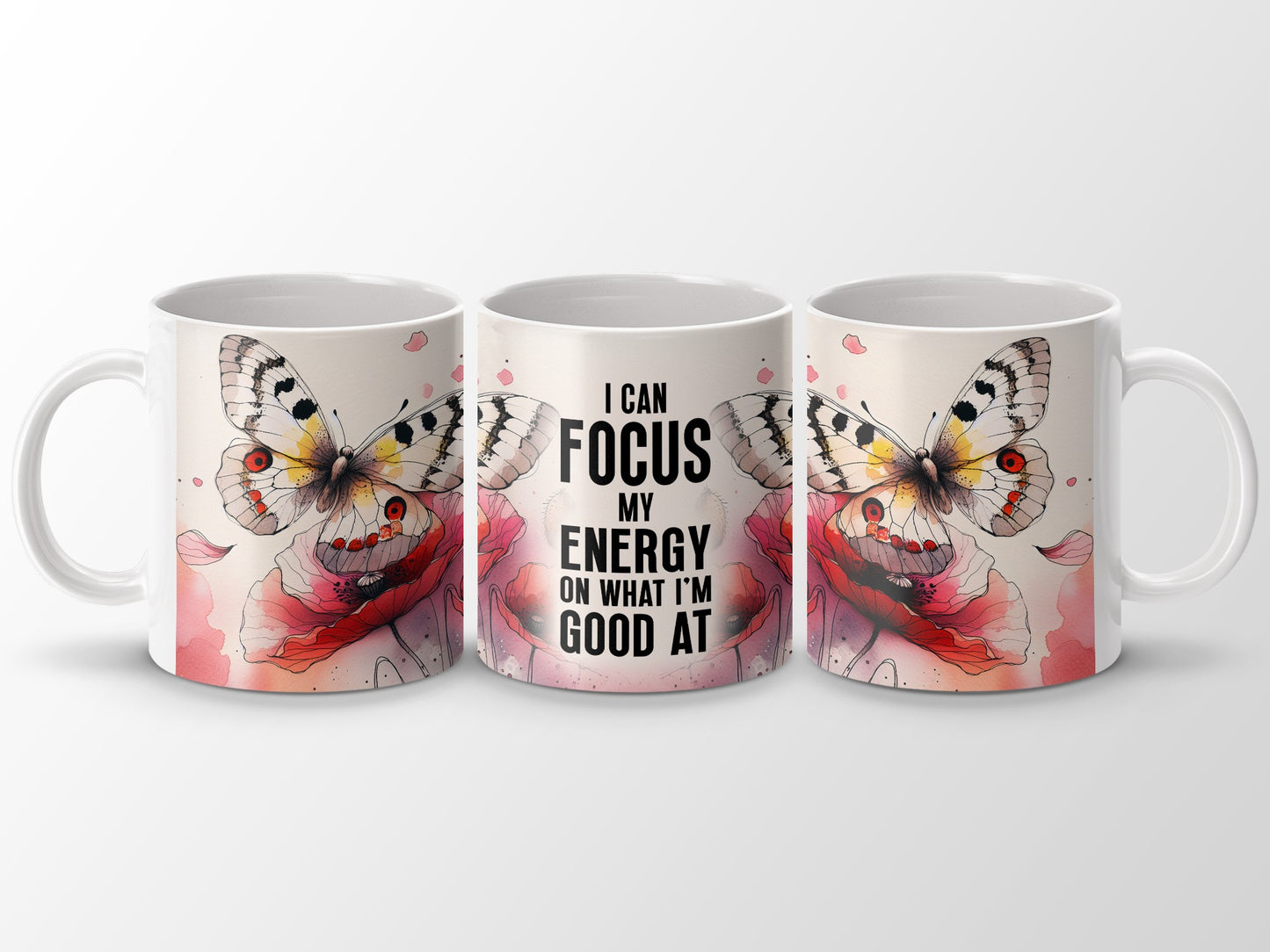 Butterfly Inspirational Focus Energy Quote Mug product type