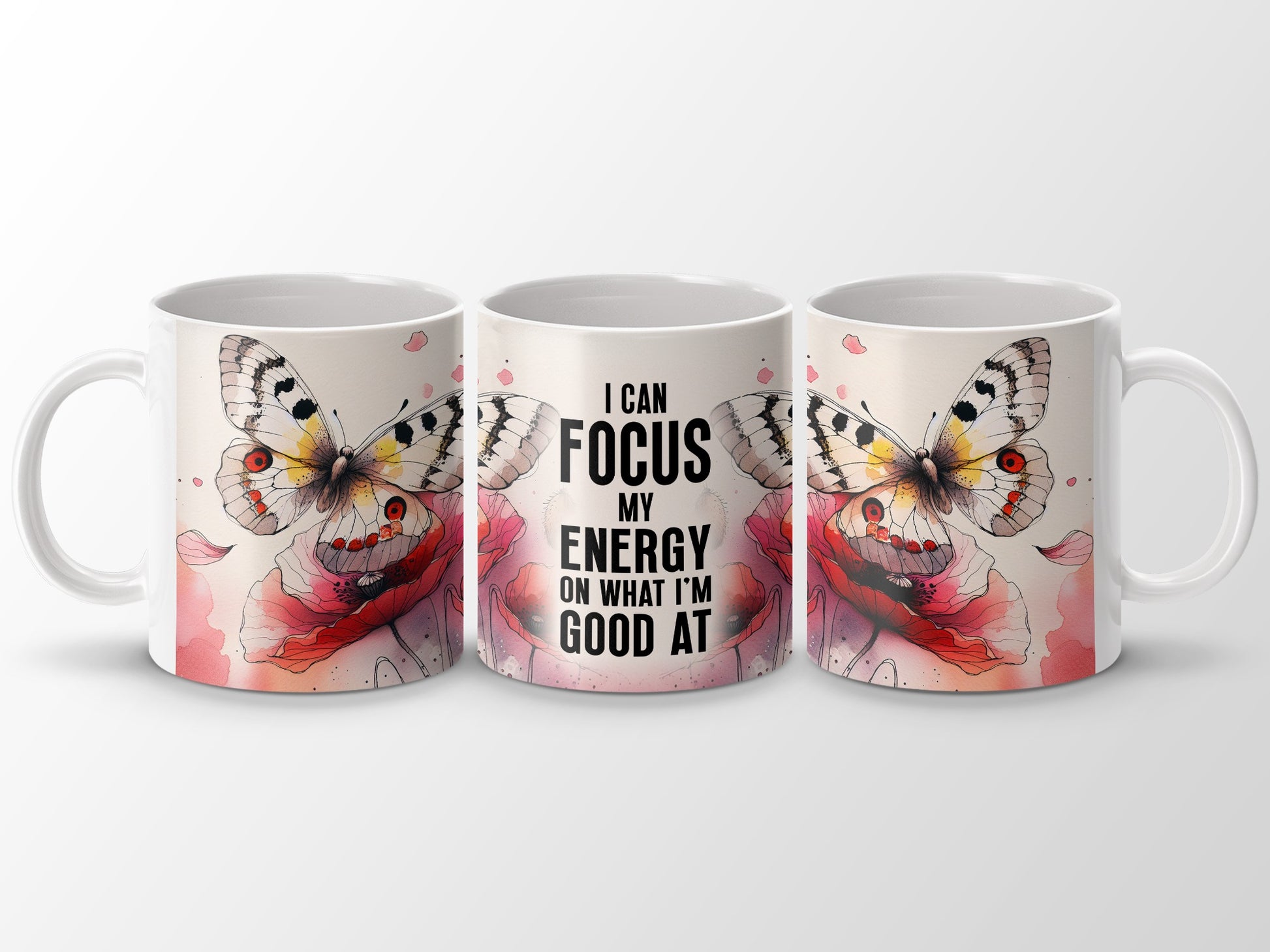 Butterfly Inspirational Focus Energy Quote Mug product type