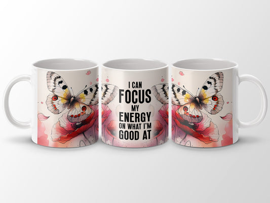Butterfly Inspirational Focus Energy Quote Mug product type