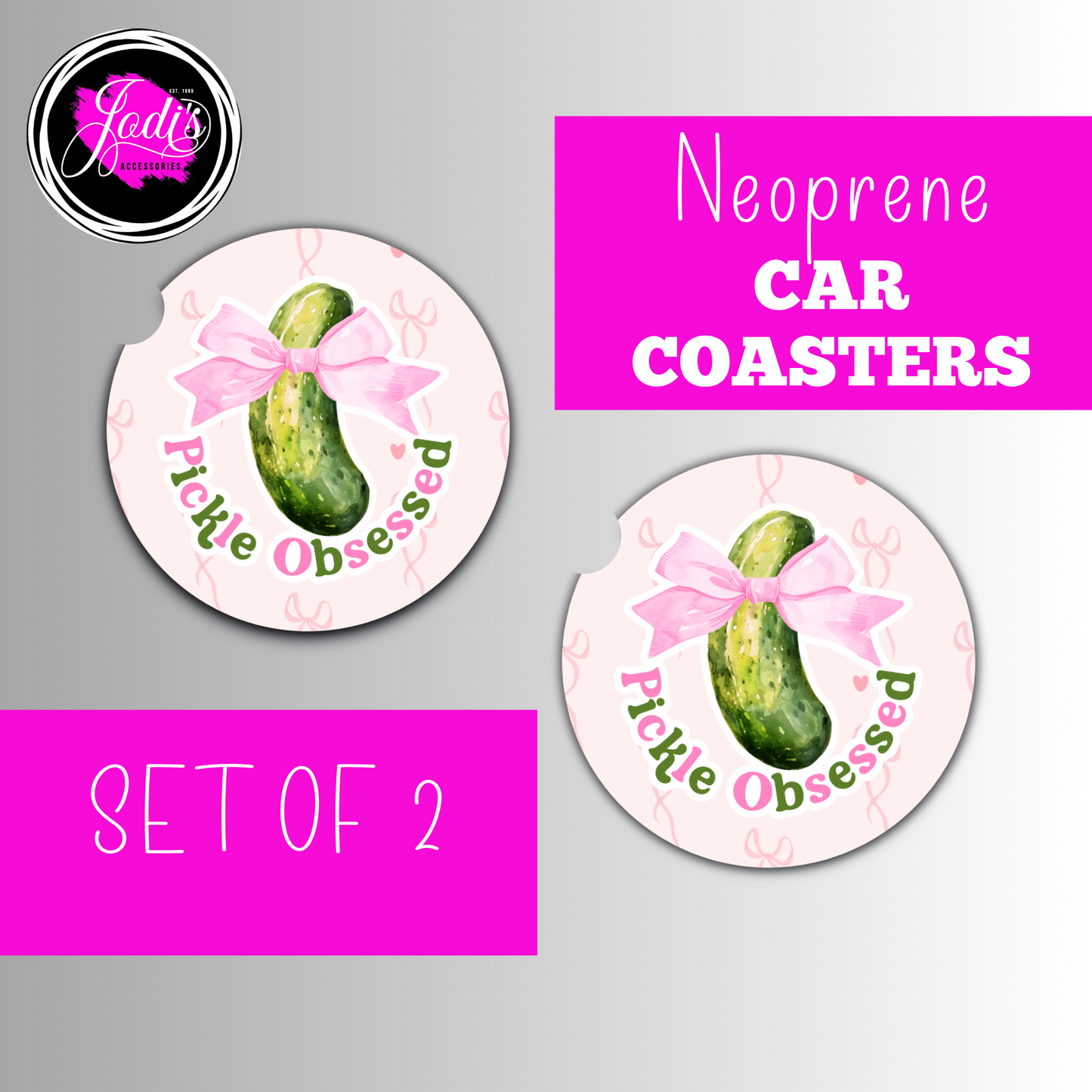 Coquette Pickle Obsessed Car Coaster