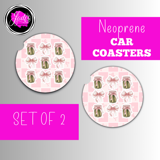 Coquette Pickle Jar Car Coaster