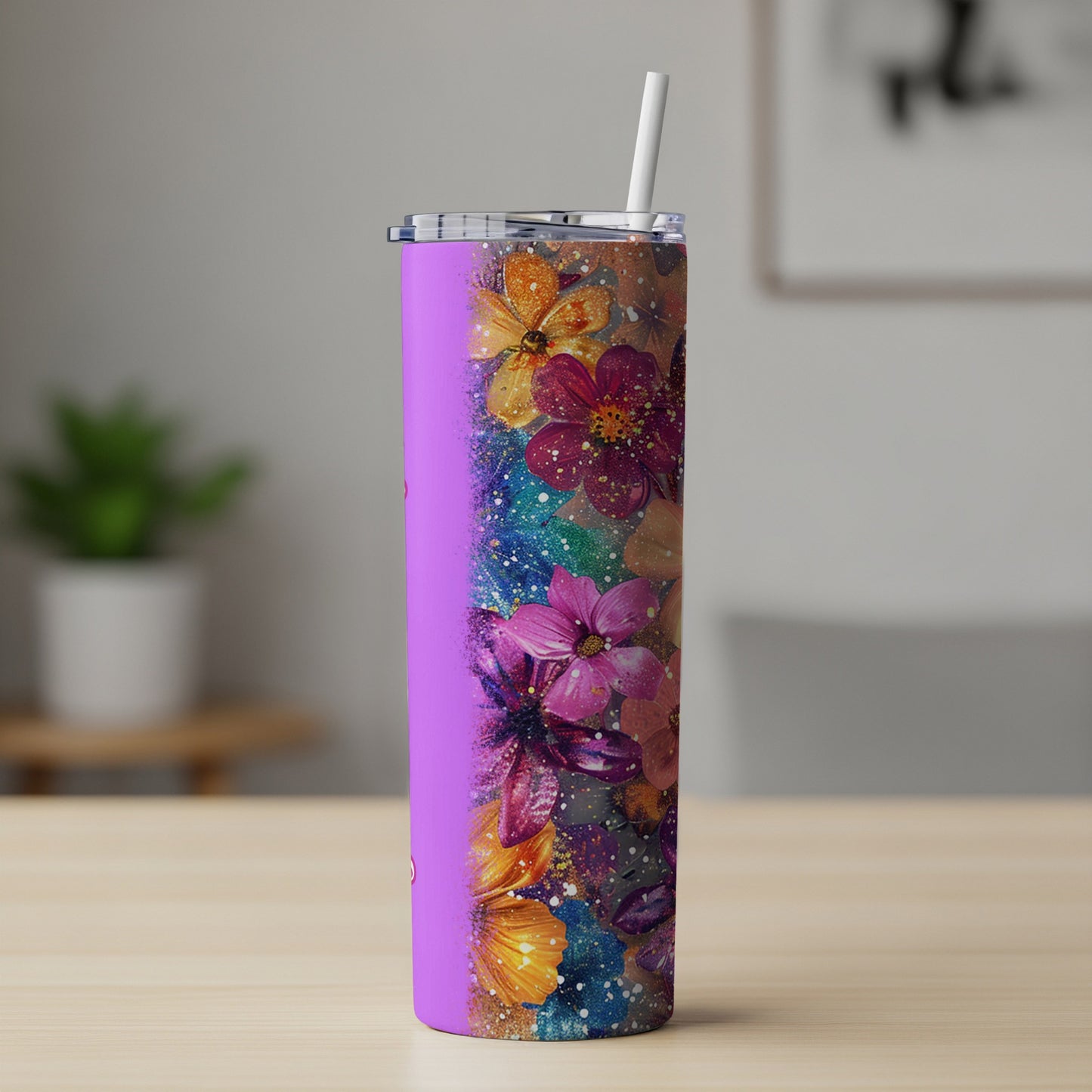 Vibrant Glitter Floral Design Purple Tumbler Drinkware product type
Tumbler
Drinkware
Floral
Flowers
Glitter
Sparkle
Purple
Vibrant
Colorful
Abstract
Artistic
Botanical
Pattern
Design
Beverage
Cup
Gift
Trendy
Summer
Spring