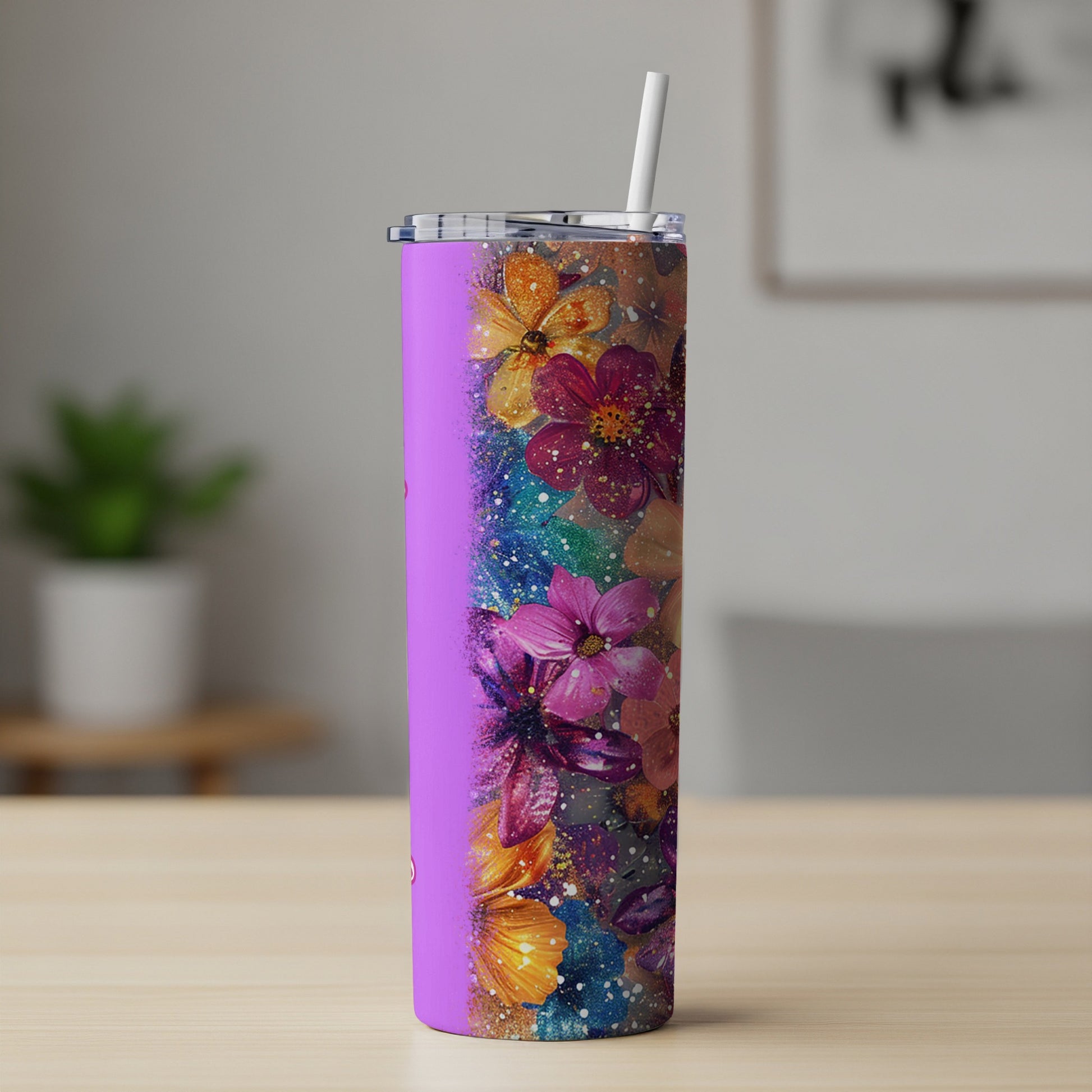 Vibrant Glitter Floral Design Purple Tumbler Drinkware product type
Tumbler
Drinkware
Floral
Flowers
Glitter
Sparkle
Purple
Vibrant
Colorful
Abstract
Artistic
Botanical
Pattern
Design
Beverage
Cup
Gift
Trendy
Summer
Spring