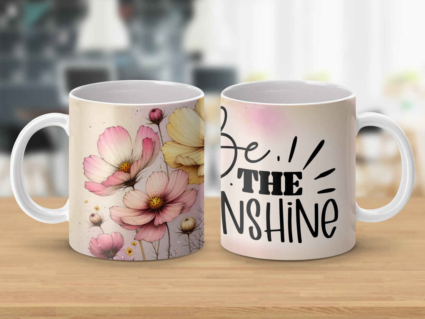 Pink Yellow Flowers Be THE Sunshine Mug product type
Mug, Coffee Mug, Tea Mug, Floral Mug, Flower Design, Pink Flowers, Yellow Flowers, Cosmos Floral, Botanical Print, Nature Design, Quote Mug, Inspirational, Motivational, Sunshine Quote, Positive Vibes, Be The Sunshine, Gift Idea, Drinkware, Aesthetic Mug, Beautiful Flowers