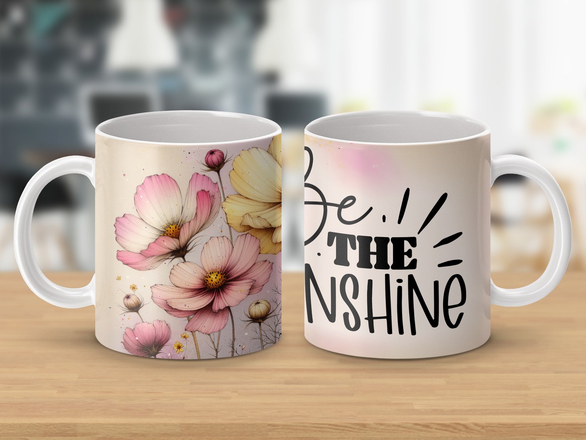 Pink Yellow Flowers Be THE Sunshine Mug product type
Mug, Coffee Mug, Tea Mug, Floral Mug, Flower Design, Pink Flowers, Yellow Flowers, Cosmos Floral, Botanical Print, Nature Design, Quote Mug, Inspirational, Motivational, Sunshine Quote, Positive Vibes, Be The Sunshine, Gift Idea, Drinkware, Aesthetic Mug, Beautiful Flowers