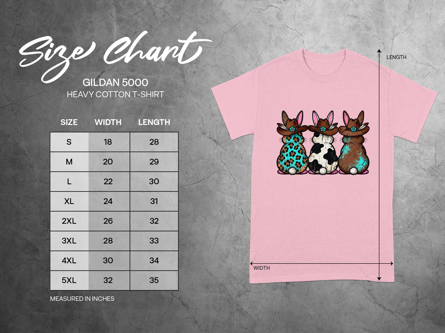 Cute Cowgirl Rabbit Trio Pink T-Shirt for All Sizes