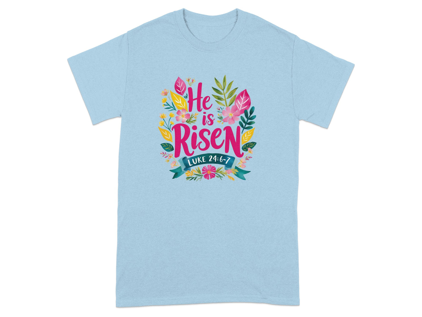 He Is Risen Luke 24 6-7 Floral Christian Shirt