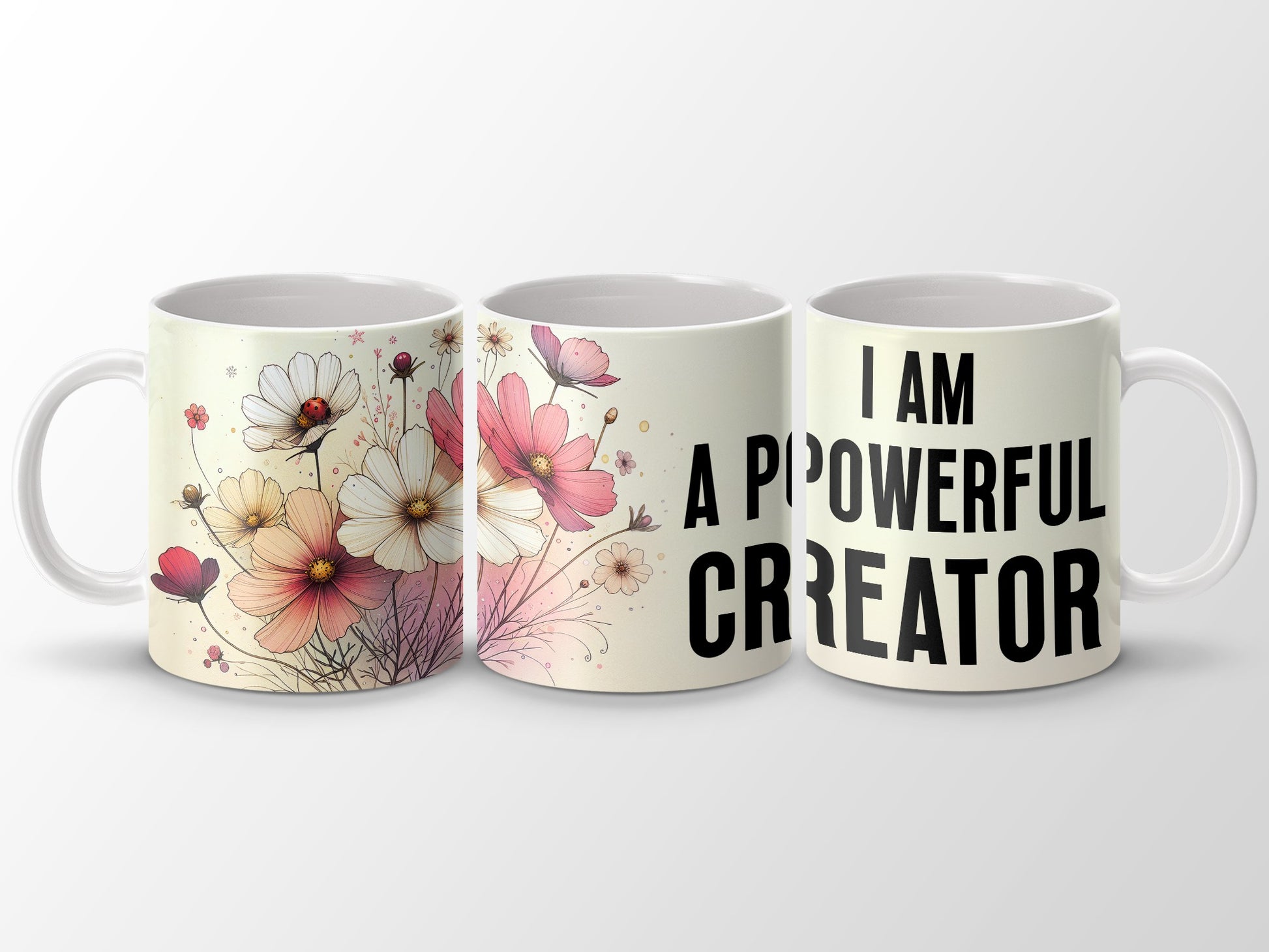 I AM A POWERFUL CREATOR Floral Cosmos Ladybug product type