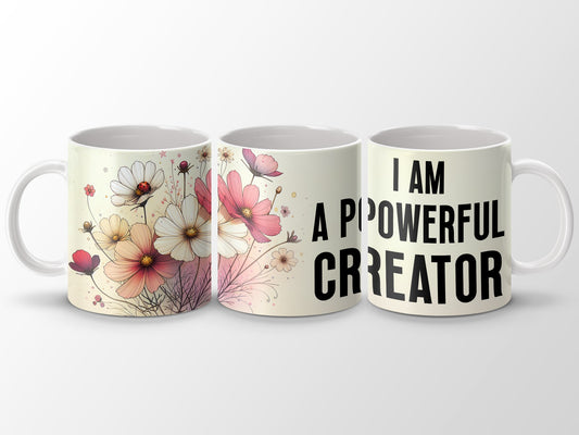 I AM A POWERFUL CREATOR Floral Cosmos Ladybug product type
