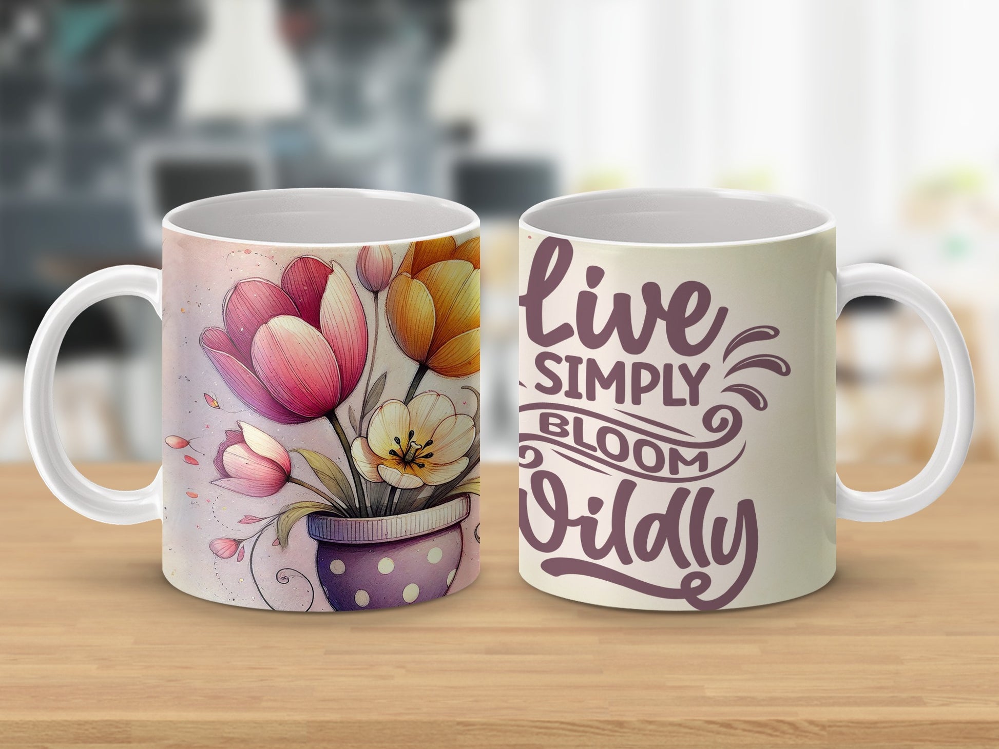 Live Simply Bloom Wildly Floral Pot Design product type
Mug, Coffee Mug, Tea Mug, Floral Mug, Flower Design, Live Simply, Bloom Wildly, Inspirational Mug, Motivational Gift, Watercolor Flowers, Tulip Design, Polka Dot Pot, Drinkware Gift, Home Decor, Office Mug, Gift For Her, Spring Flowers, Unique Mug, Positive Vibes, Inspirational Quote