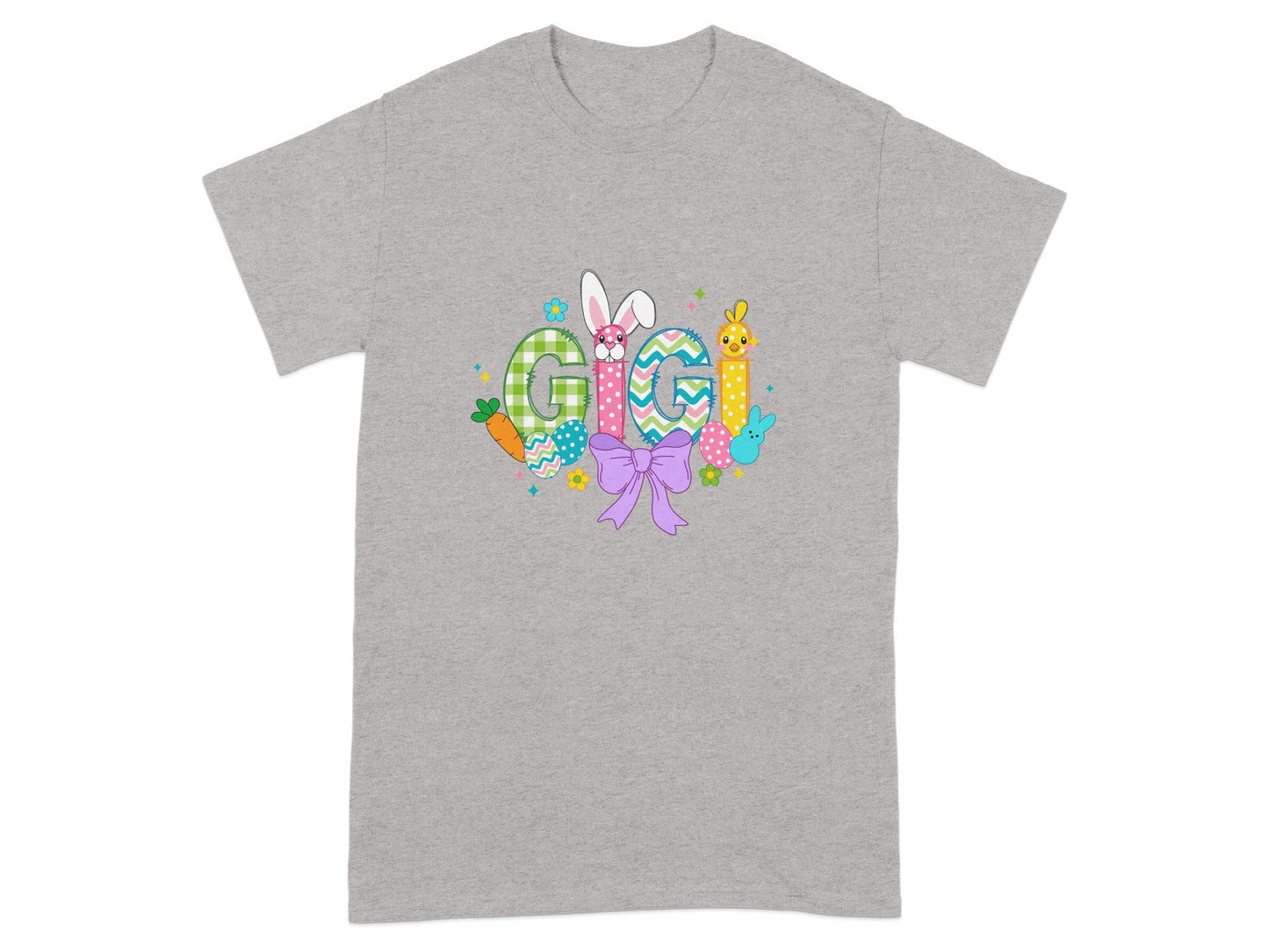 Cute Gigi Bunny and Carrot Graphic Design T-shirt