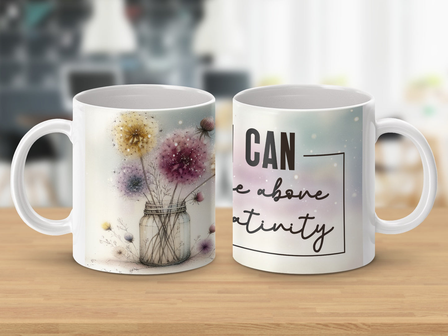 Dandelion Jar Watercolor Floral Inspirational Quote Mug product type
