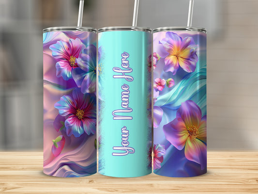 Personalized Floral Abstract Tumbler Cup product type