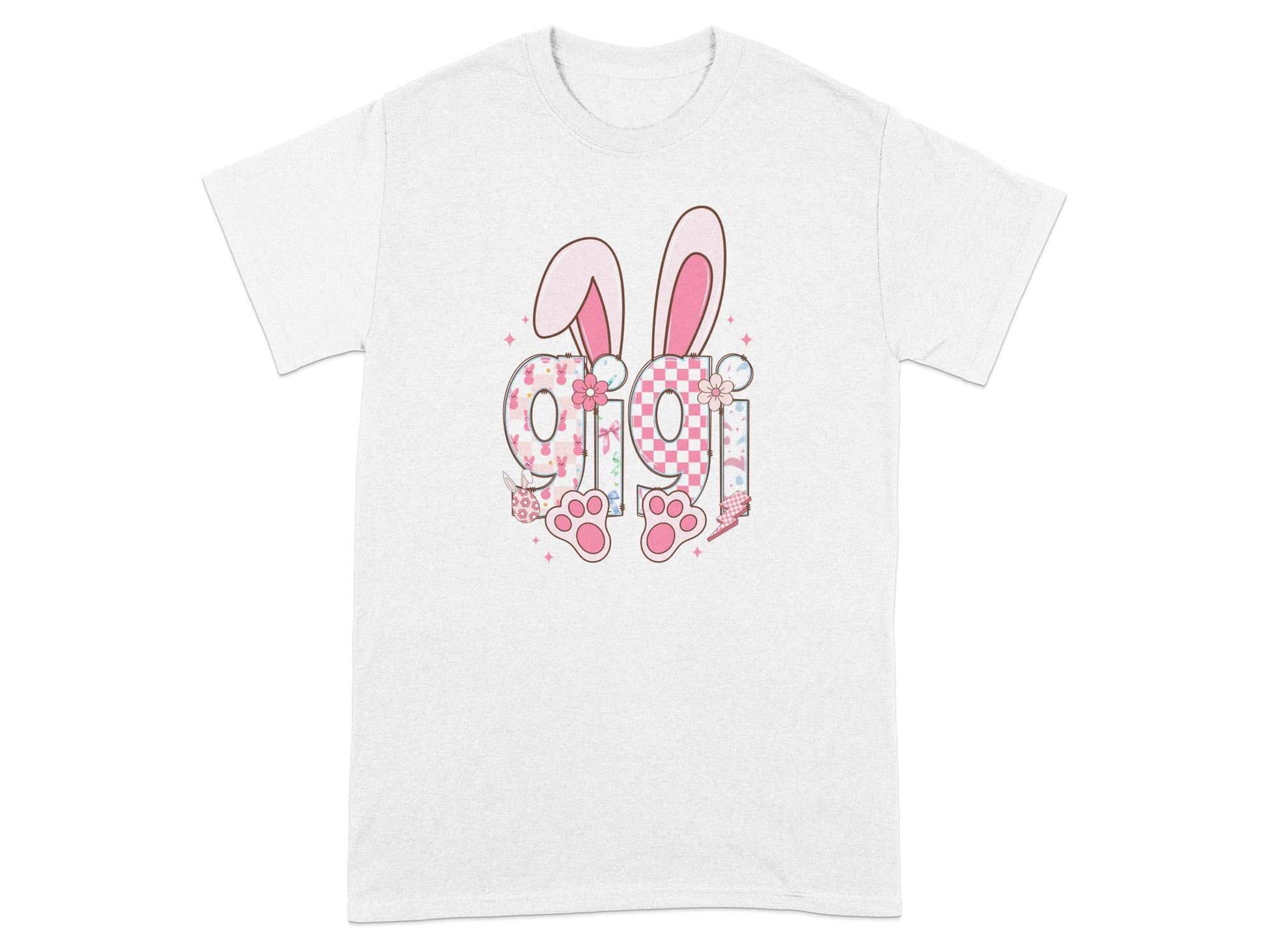 Cute Bunny-Themed Gigi Graphic Design T-Shirt
