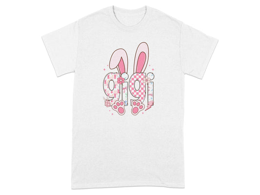 Cute Bunny-Themed Gigi Graphic Design T-Shirt