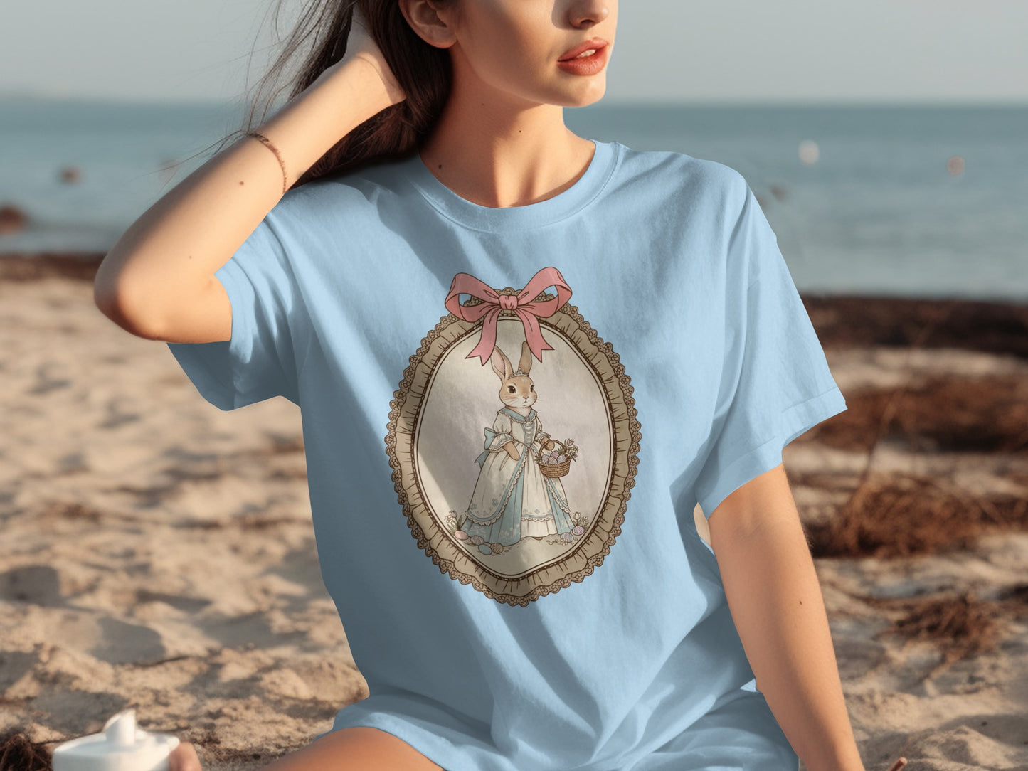 Vintage Bunny With Bow Relaxed Fit T-shirt