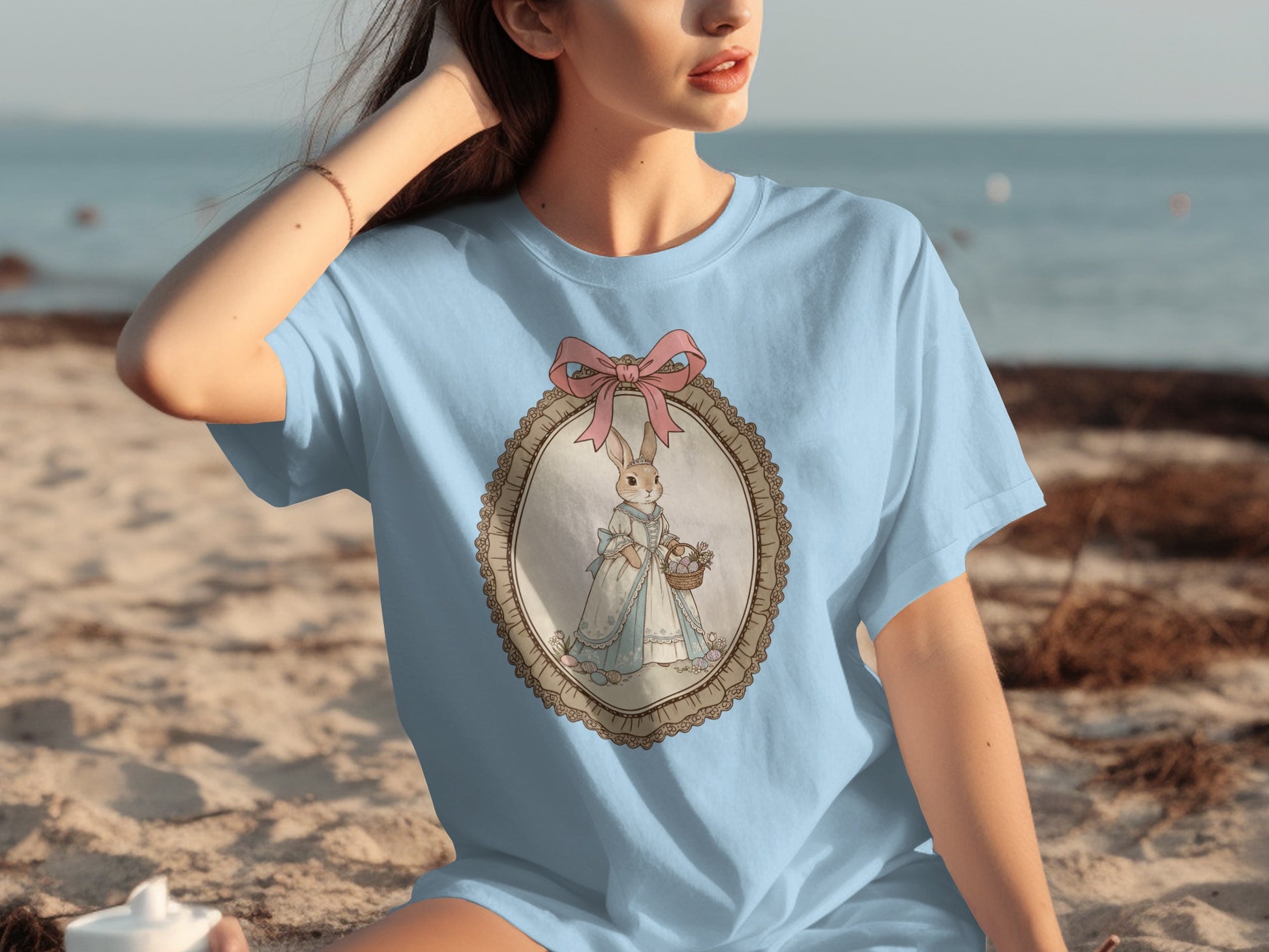 Vintage Bunny With Bow Relaxed Fit T-shirt