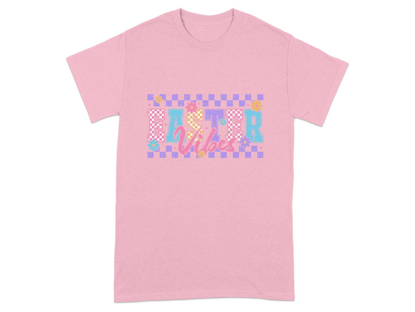 Easter Vibes Colorful Graphic T-Shirt for Spring